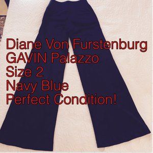 LIKE NEW Diane Von Furstenberg GAVIN Wide Leg Palazzo Heavy Knit Pant 2 Ponte